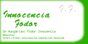 innocencia fodor business card